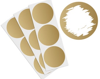 50 Rubbelaufkleber Antik-Gold 5 cm Rubbeletiketten zum Aufkleben Scratch Off Sticker