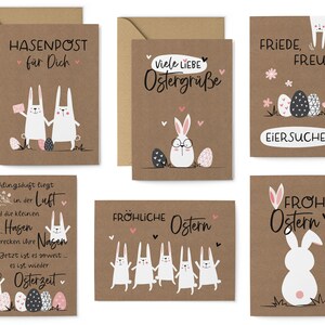 Set of 12 postcards - 8 postcards, 4 folding cards with envelopes - Easter greeting cards