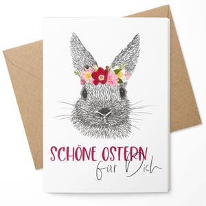 Osterkarte Schöne Ostern Klappkarte mit Umschlag Grußkarte Osterhase