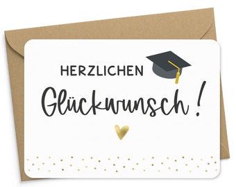 Card graduation Bachelor Master Abitur with envelope