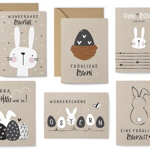 12er Postkarten Set - 8 Postkarten, 4 Klappkarten mit Umschlägen - Ostern