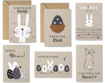 12er Postkarten Set - 8 Postkarten, 4 Klappkarten mit Umschlägen - Ostern