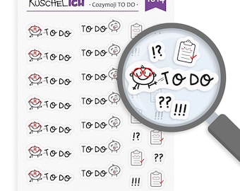 Sticker Sheet "Cozymoji ToDo" Aufkleber für Kalender Bulletjournal Terminplaner