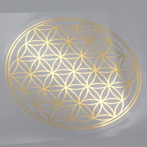 Blume des Lebens Aufkleber 50 Stück 5 cm gold Flower of Life Sticker