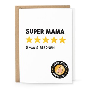 Karte "Super Mama" mit Umschlag - für die beste Mama - Dankeskarte
