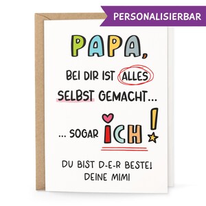 Vatertagskarte personalisiert | Papa Karte selbstgemacht | DIY Papa Geschenk Kind | Papa Du bist mein Held | Vatertag Geschenk Idee