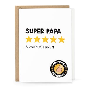 Karte "Super Papa" mit Briefumschlag bester Papa Geburtstagskarte Dankeskarte