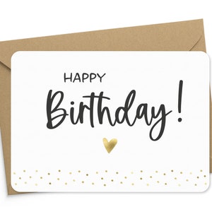 Geburtstagskarte Happy Birthday mit Umschlag Glückwunschkarte goldfoliert