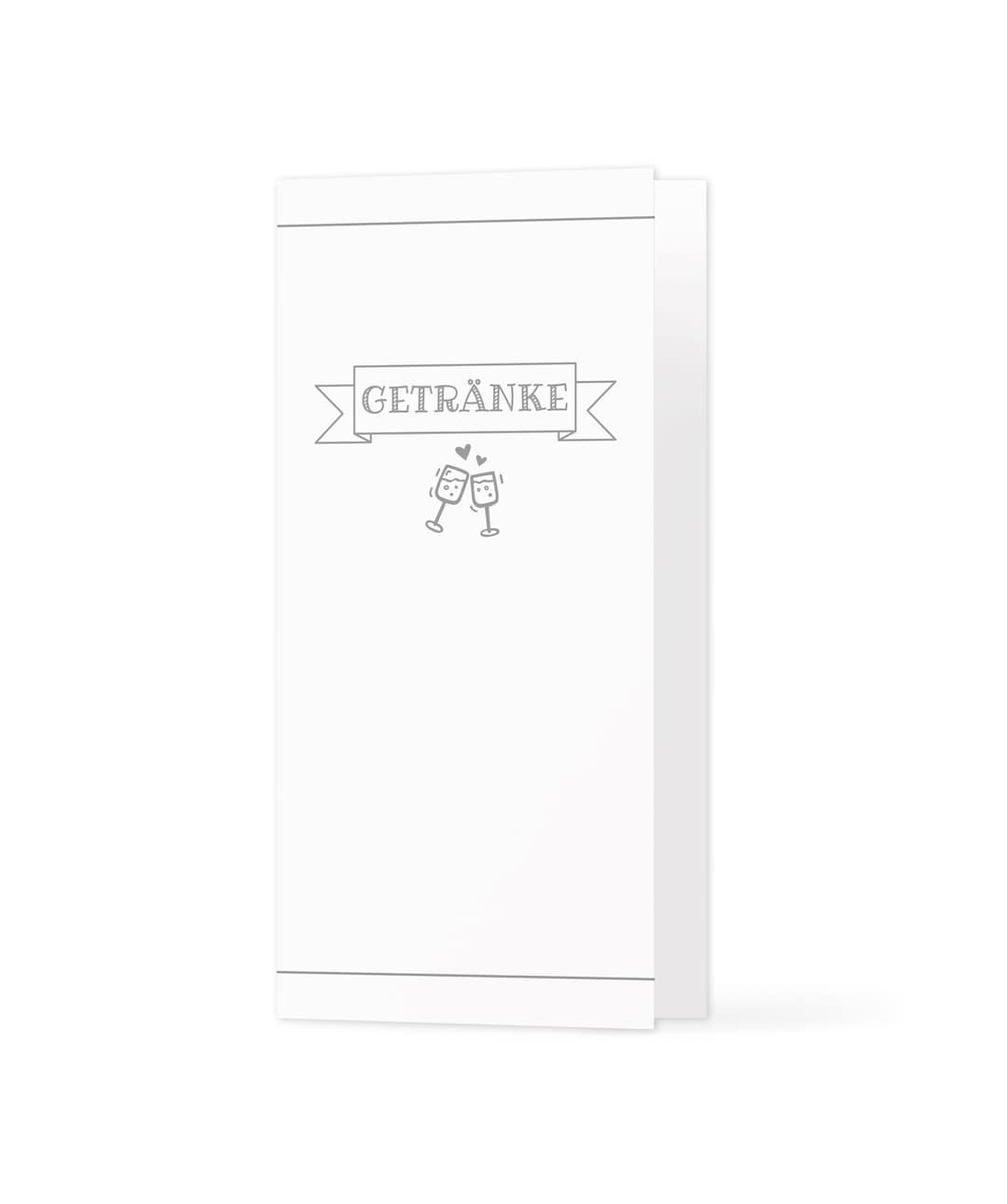 Drinks Menu for Self-labeling Folding Card DIN Long Wedding, Baptism ...
