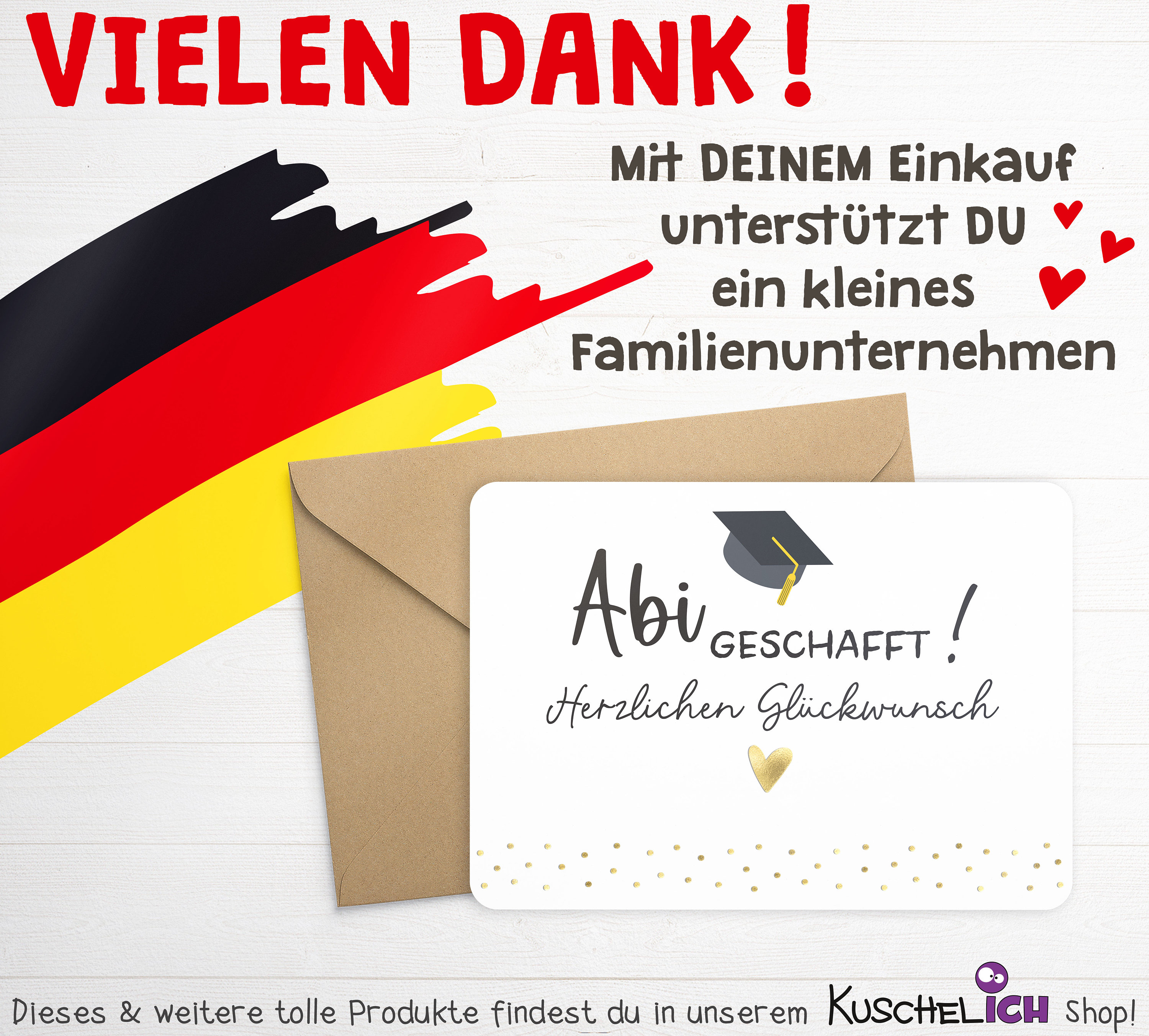 Boofle Glückwunschkarte „Good Luck At University“ – Niedliches Design, Mit Umschlag