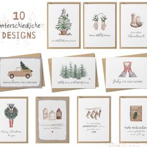 Weihnachtskarten Set "Cozy Christmas" mit Briefumschlägen