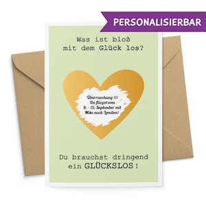 Rubbelkarte personalisierbar Glückslos Rubbelgutschein Rubbellos mit Umschlag