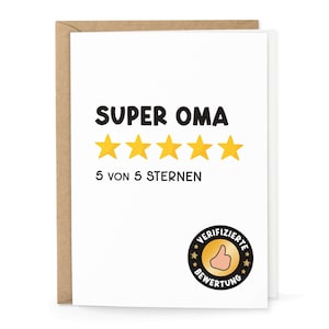 Karte "Super Oma" mit Umschlag beste Oma Dankeskarte