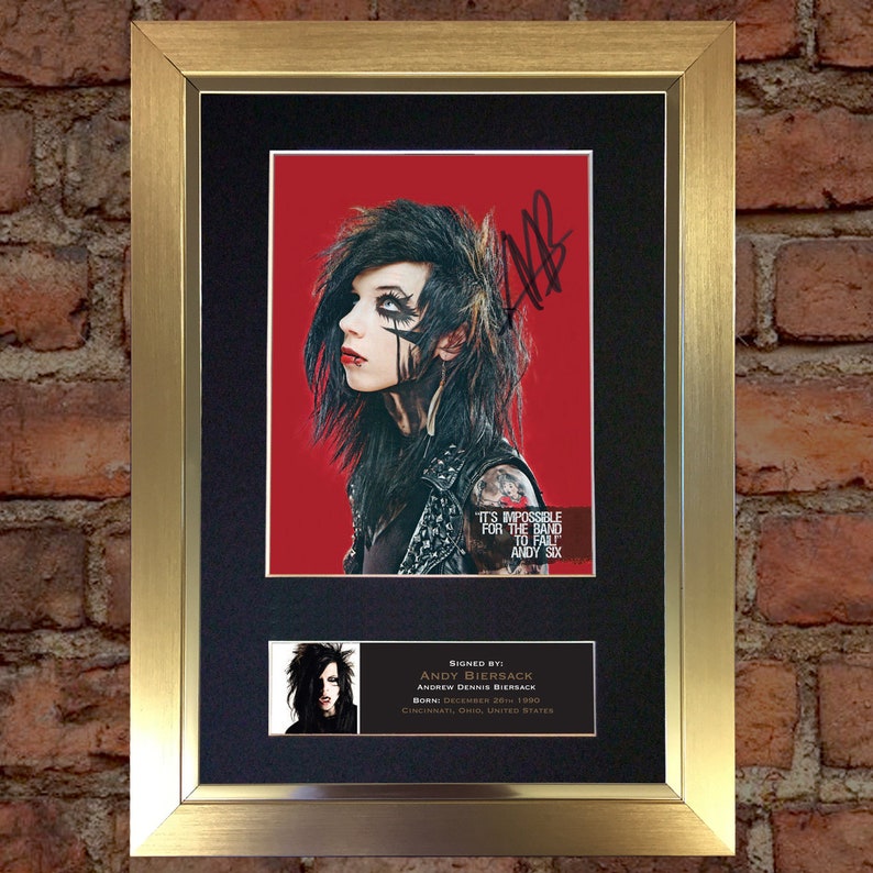 ANDY BIERSACK Black Veil Brides Signed Autographed A4 Photo Print Poster Six CD