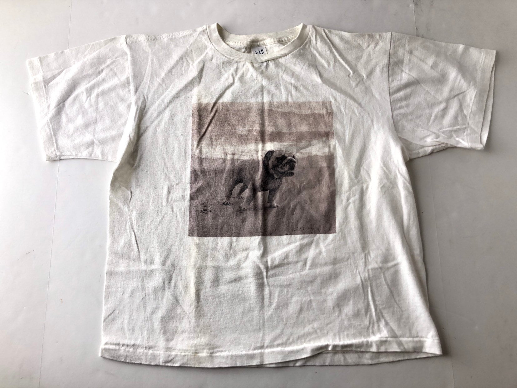 トップス 90s old gap foodie shirt Vintage 90s GAP Classic Logo Made In USA Short Sleeve Mens