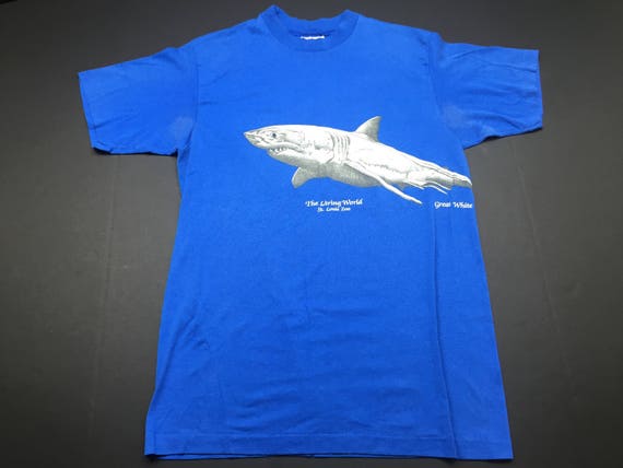 Great White Shark New Men Size Retro Cotton T Shirt Great White Shark New Men Size Retro Cotton T Shirt