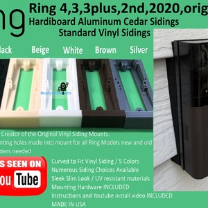 Ring 4 , 3 , 3 PLUS, Battery Plus, Ring 2, 2nd Gen (2020 model) Original Angle Doorbell Mount for Cedar, Cement, Vinyl siding