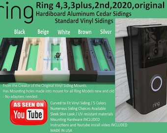 Ring Doorbell Mount Models. Choose model and color in dropdown fits Vinyl Aluminum Cedar siding