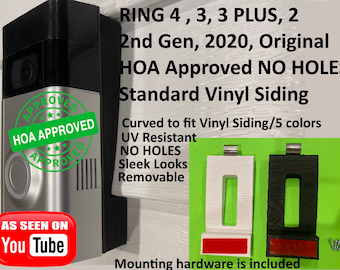 HOA Approved NO HOLES No Drill No Screw Ring Battery Doorbell Pro