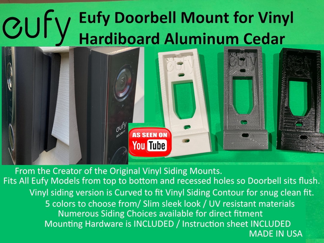 EUFY 2k 1080p / Lorex/ Vivint/ Aosu Doorbell Mount for Vinyl, Hardi