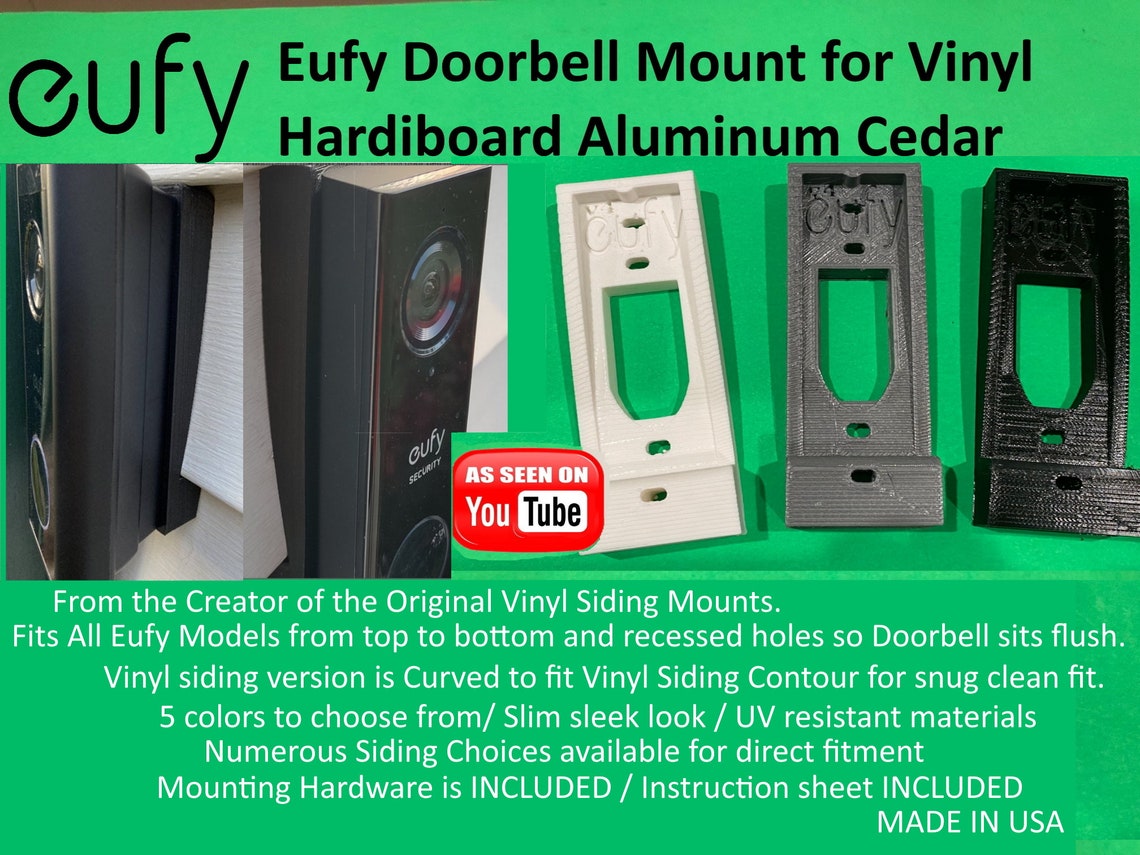 EUFY Doorbell Mount for Vinyl Hardi board Aluminum Cedar Etsy