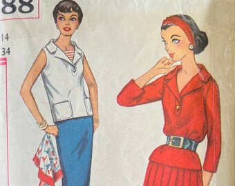 1950s Vintage Simplicity Printed, Uncut  Pattern #2388 Size 14.