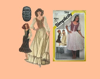 1981 Classic Simplicity Pattern #5361, Gunne Sax Dress, Size 12, Factory Folds
