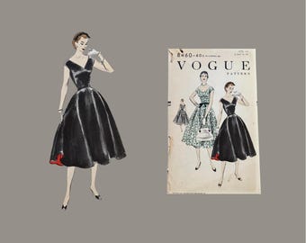 1950s Vintage Vogue unprinted pattern # 8460 Size 14 UC/FF