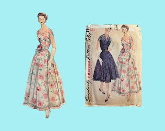 1956 Simplicity Pattern # 1580 Size: 14 Uncut in Factory Folds