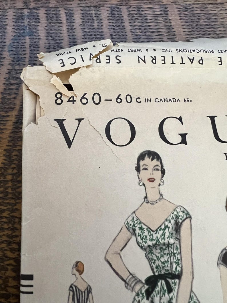 1950s Vintage Vogue Unprinted Pattern # 8460 Size 14 UC/FF - Etsy