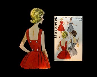 1962 Classic Butterick Pattern 2277, Misses Wrap Dress Size 12, Factory Folds