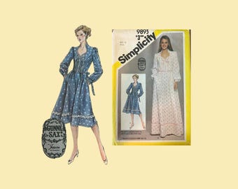1981 Classic Simplicity Pattern #9893, Gunne Sax Dress, Size 10, Cut Complete