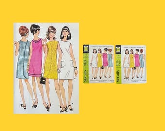 1967 Vintage McCalls Dress Pattern #9119: Easy Wrap Dress, Sleeveless Coverup Cut Complete