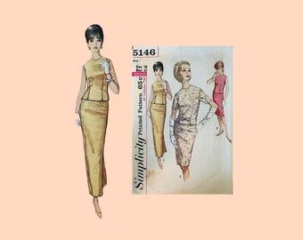 1963 Classic Simplicity Pattern #5146, Two Piece Evening Wear, Size: 10, Cut Complete