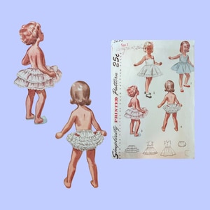 1950 Vintage Simplicity Pattern #3296, Classic Child's Slip, Petticoat and Pantie, Size: 2, Cut
