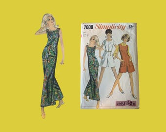 1967Vintage Simplicity Pattern #7000 Jumpsuit, Romper Size 18, Cut Complete