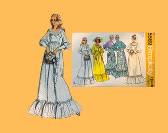 1973 Classic Simplicity Pattern 5569, Wedding Gown and Bridal Party Dresses Size: 12, Factory Folds