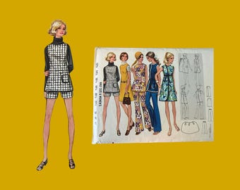 1970 Butterick Classic Pattern #5729, Size 12.5, Tunic Jumper & Pants, Factory Folds