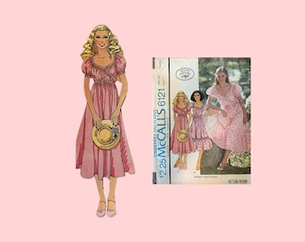1978 Classic McCalls Pattern #6121, Laura Ashley Wrap Dress, Size: Small, Cut Complete.