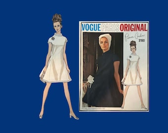 1969 Vogue Paris Original Pattern #2190, Piere Cardin Dress, Size 12, Factory Folds