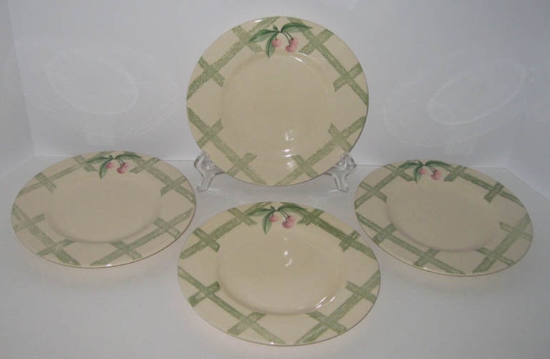 4 Pfaltzgraff Garden Party Impressions Salad Plates Green Etsy