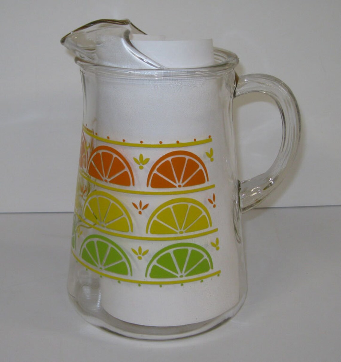 Vintage Libbey Glass Juice Pitcher/Carafe Orange Lemon Lime Etsy