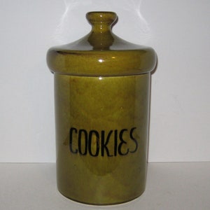 Vintage Holiday Designs 13" Avocado Green Ceramic Cookie Jar H4021