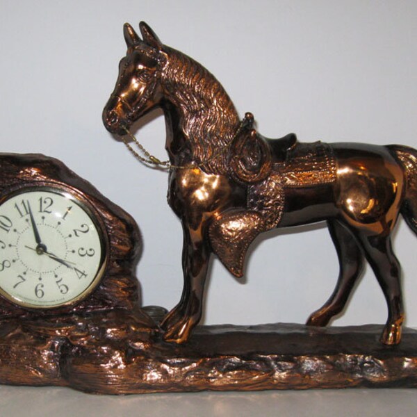 Antique Clock Horse Etsy