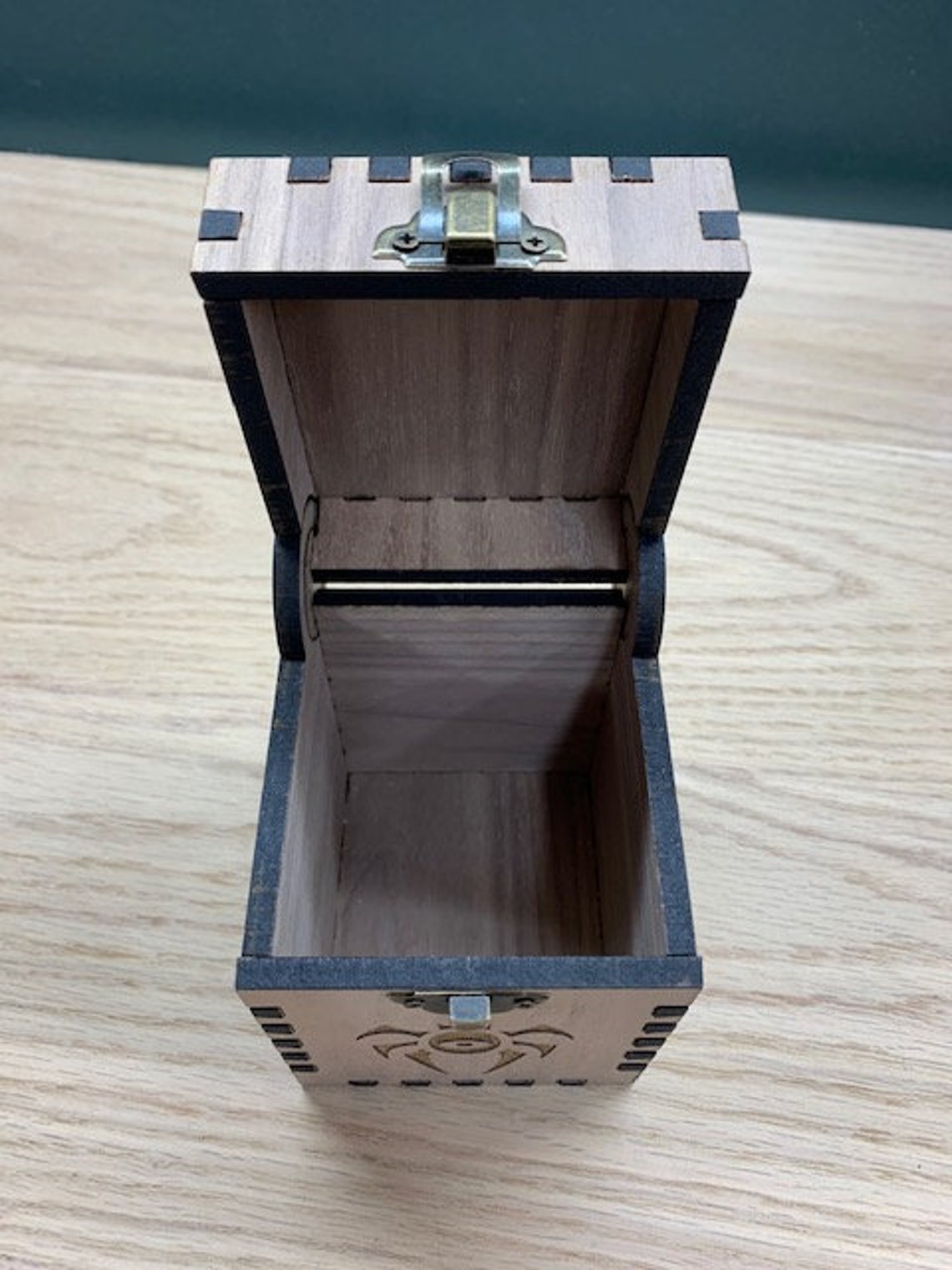 Custom Walnut Hardwood Commander Deck Box House Dimir Guild Etsy