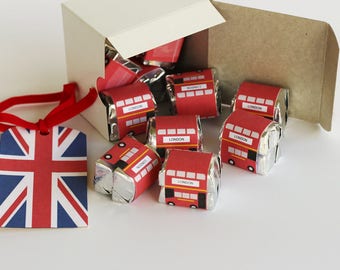 Double Decker bus Candy Wrapper Instant Download, Bus printable