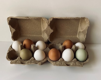 10-light  brown split egg cartons, Cartons hold 12 eggs or split to hold two packs of six