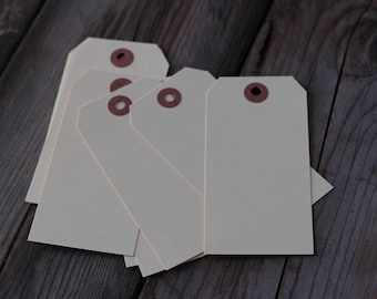 50 large manila shipping tags 4 3/4" x 2 3/8", blank paper tags, #5 hang tags, inventory tags, gift tags