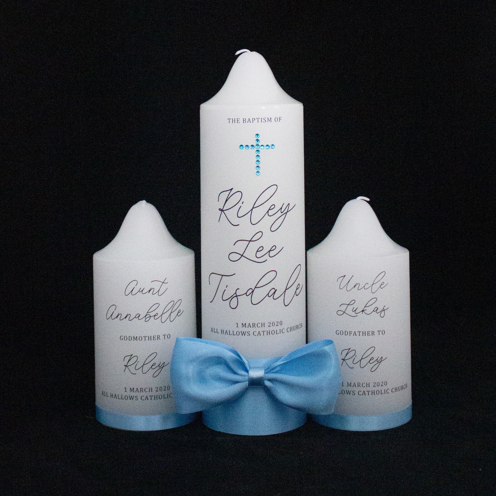 Ivory Baptism Candle Set Christening Candle Set Personalised Etsy France