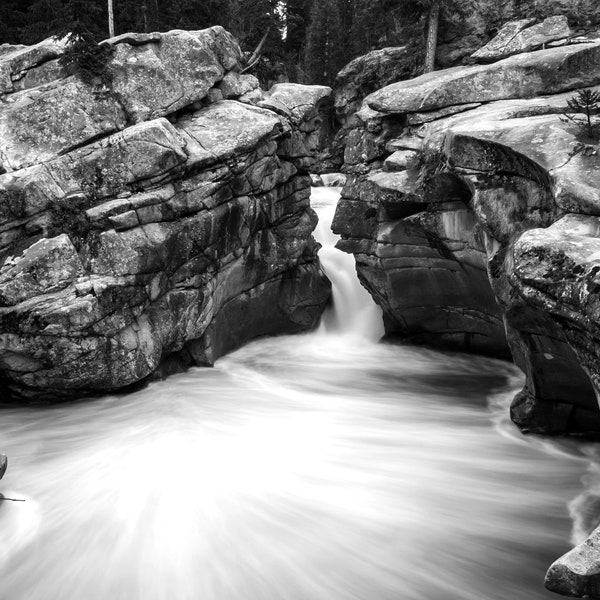 Devil's Punchbowl, Black & White, Aspen, Colorado- Loose Metallic Finish Print, Aluminum Metal Print, Canvas Wrap